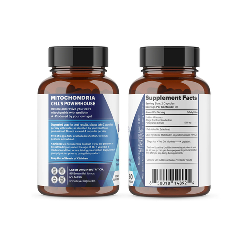 MitiAging Anti-Aging Bundle (2 Bottles) - Gut Biome Restore and Mitochondria Restore & Revive